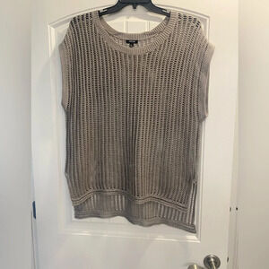 APT. 9 Sleeveless Sweater crochet size XL silver gray holiday